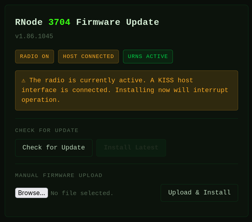 OTA update web page