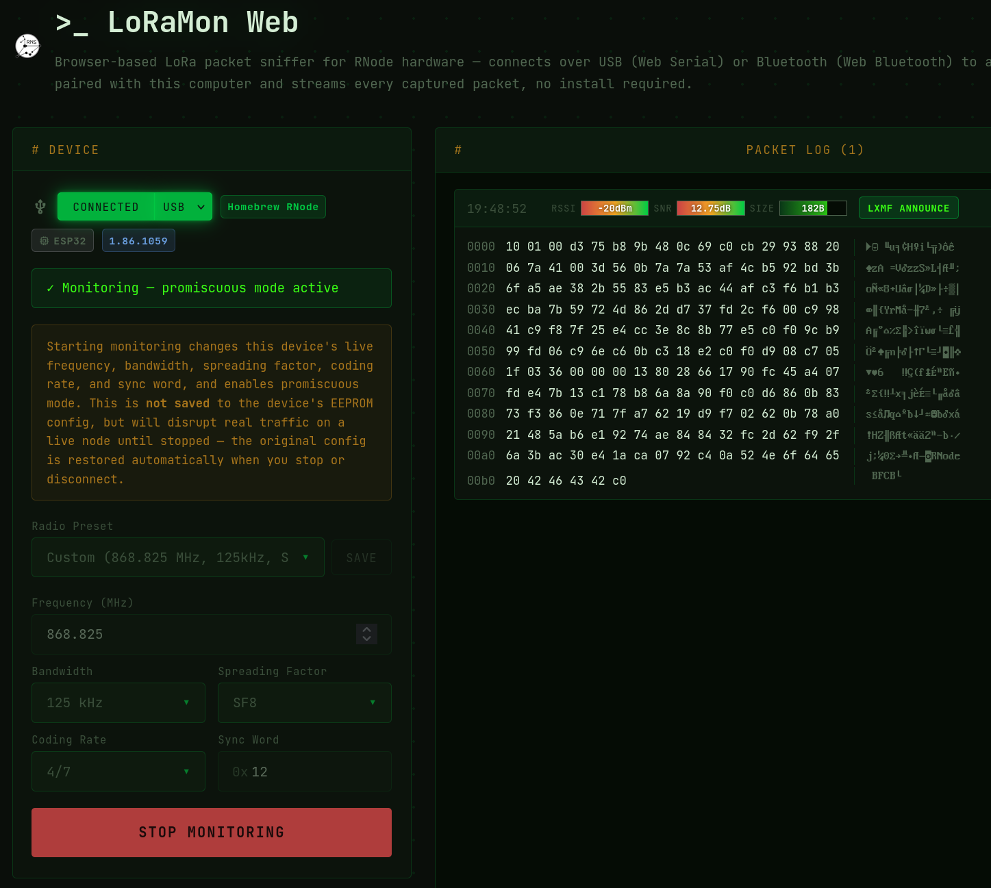 LoRaMon-Web
