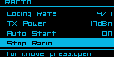 Radio settings, page 2