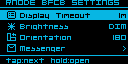 Settings list, page 1